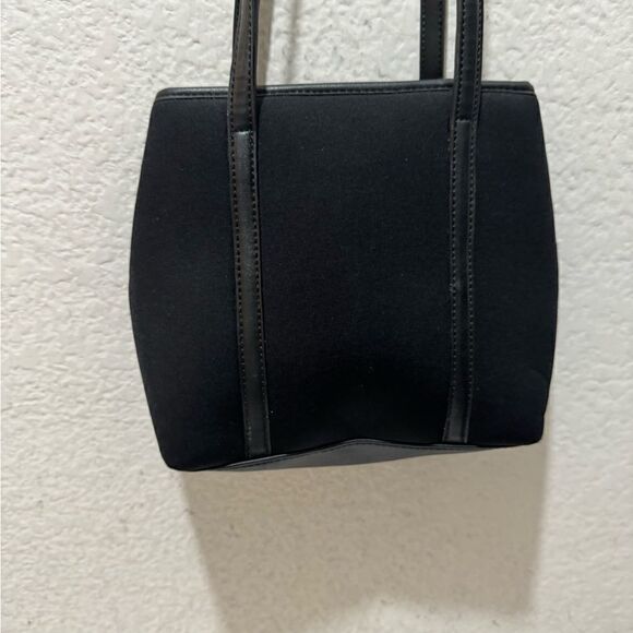 Nine West Small Black Purse Shoulder canvas leather trim Bag - Picture 4 of 10